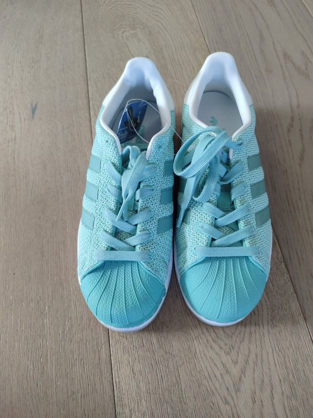 NWT Adidas Original Superstar Bounce Light Turquoise (Sea green) Sneakers Size 6
